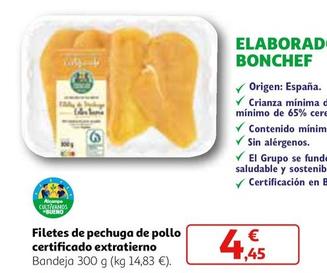 Oferta de Filetes De Pechuga De Pollo Certificado Extratierno por 4,45€ en Alcampo