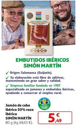 Oferta de Simón Martín - Jamón De Cebo Ibérico 50% Raza Ibérica por 5,49€ en Alcampo