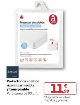 Oferta de Actuel - Protector De Colchon Rizo Impermeable Y Transpirable por 11,99€ en Alcampo