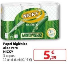 Oferta de Nicky - Papel Higienico Aloe Vera por 5,29€ en Alcampo
