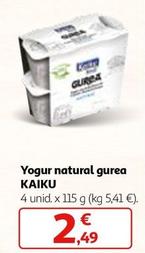 Oferta de Kaiku - Yogur Natural Gurea por 2,49€ en Alcampo