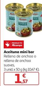 Oferta de Aceituna Mini Bar por 1,57€ en Alcampo