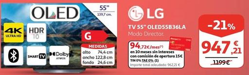 Oferta de Lg - TV 55 OLED55B36LA por 947,21€ en Alcampo