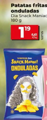 Oferta de Dia Snack Maniac - Patatas Fritas Onduladas por 1,19€ en Dia