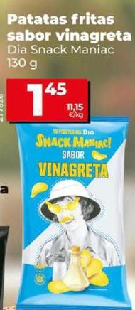 Oferta de Dia Snack Maniac - Patatas Fritas Sabor Vinagreta  por 1,45€ en Dia
