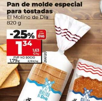 Oferta de El Molino De Dia - Pan De Molde Especial Para Tostadas por 1,34€ en Dia