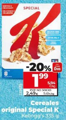 Oferta de Kellogg's - Cereales Original Special K por 1,99€ en Dia