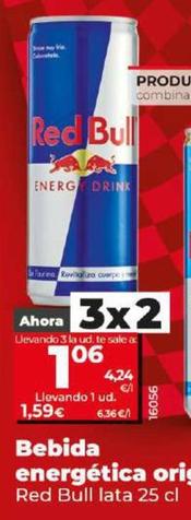 Oferta de Red Bull - Bebida Energética Original  por 1,59€ en Dia