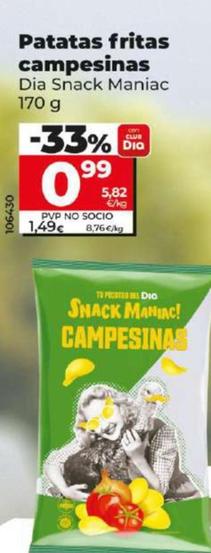 Oferta de Dia Snack Maniac - Patatas Fritas Campesinas por 0,99€ en Dia