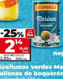 Oferta de La Española - Aceitunas Verdes Marinas Rellenas De Boqueron por 2,14€ en Dia