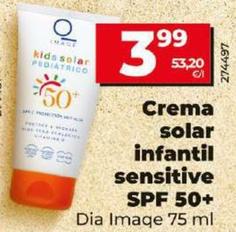 Oferta de Dia Imaqe - Crema Solar Infantil Sensitive Spf 50+ por 3,99€ en Dia