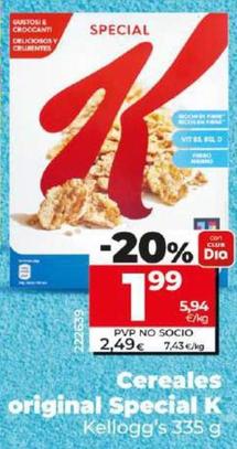 Oferta de Kellogg's - Cereales Original Special K  por 1,99€ en Dia