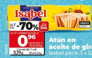 Oferta de Isabel - Atún En Aceite De Girasol por 3,19€ en Dia