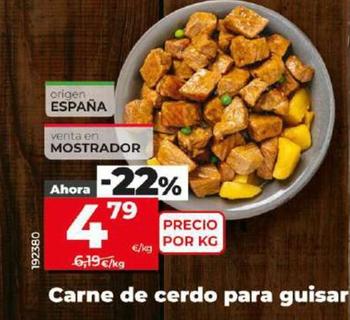 Oferta de Carne De Cerdo Para Guisar por 4,79€ en Dia