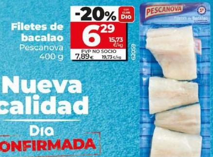 Oferta de Pescanova - Filetes De Bacalao por 6,29€ en Dia