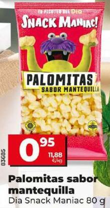 Oferta de Dia Snack Maniac - Palomitas Sabor Mantequilla por 0,95€ en Dia