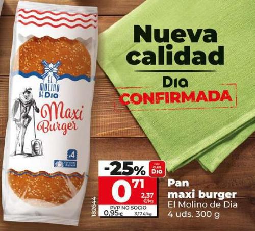 Oferta de El Molino De Dia - Pan Maxi Burger por 0,71€ en Dia