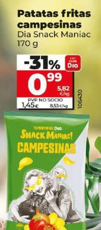Oferta de Dia Snack Maniac - Patatas Fritas Campesinas por 0,99€ en Dia