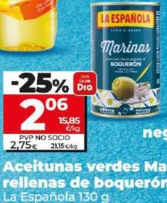 Oferta de La Española - Aceitunas Verdes Marinas Rellenas De Boqueron por 2,06€ en Dia