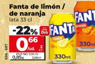 Oferta de Fanta - De Limon / De Naranja por 0,66€ en Dia