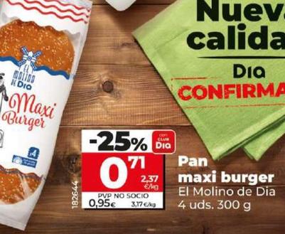 Oferta de El Molino De Dia - Pan Maxi Burger por 0,71€ en Dia