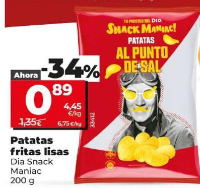 Oferta de Dia Snack Maniac - Patatas Fritas Lisas por 0,89€ en Dia