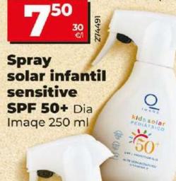 Oferta de Dia Imaqe - Spray Solar Infantil Sensitive SPF 50+ por 7,5€ en Dia