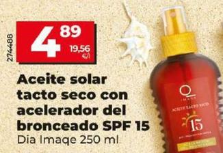 Oferta de Dia Imaqe - Aceite Solar Tacto Seco Con Acelerador Del Bronceado SPF 15 por 4,89€ en Dia