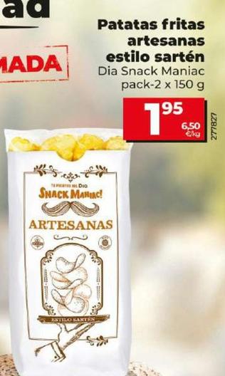 Oferta de Dia Snack Maniac - Patatas Fritas Artesanas Estilo por 1,95€ en Dia