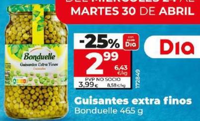 Oferta de Bonduelle - Guisantes Extra Finos por 2,99€ en Dia