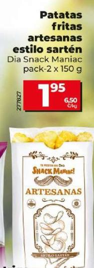Oferta de Dia Snack Maniac - Patatas Fritas Artesanas Estilo Sarten por 1,95€ en Dia