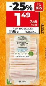Oferta de Dia Nuestra Alacena - Pechuga De Pavo Contenido Reducido De Sal En Finas Lonchas por 1,49€ en Dia