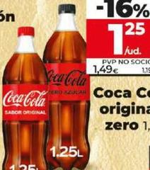 Oferta de Coca-cola - Original / Zero por 1,25€ en Dia