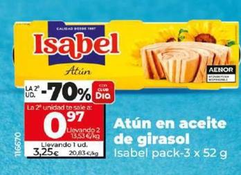 Oferta de Isabel - Atun En Aceite De Girasol por 3,25€ en Dia