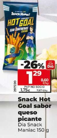 Oferta de Dia Snack Maniac - Snack Hot Goal Sabor Queso Picante por 1,29€ en Dia