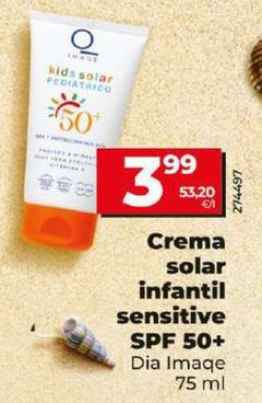 Oferta de Dia Imaqe - Crema Solar Infantil Sensitive Spf 50+ por 3,99€ en Dia
