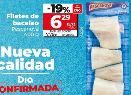 Oferta de Pescanova - Filetes De Bacalao por 6,29€ en Dia