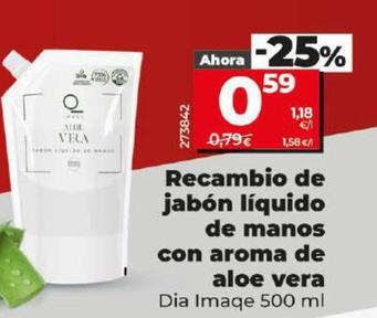 Oferta de Dia Imaqe - JRecambio De Jabón Líquido De Manos Con Aroma De Aloe Vera por 0,59€ en Dia