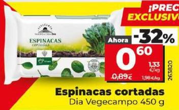 Oferta de Dia Vegecampo - Espinacas Cortadas por 0,6€ en Dia