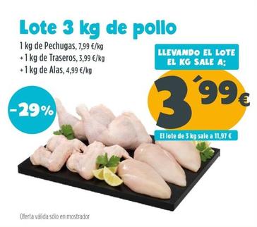 Oferta de Lote 3Kg De Pollo por 3,99€ en Ahorramas