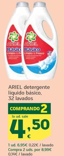 Oferta de Ariel - Detergente Líquido Basico por 6,95€ en HiperDino