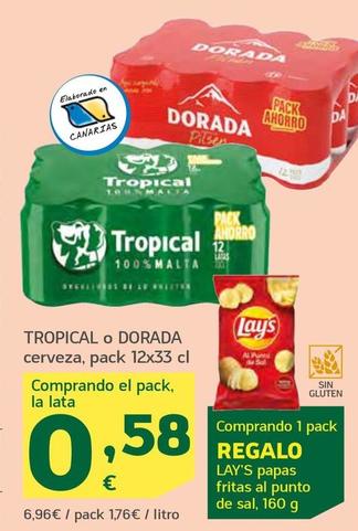 Oferta de Tropical - Cerveza por 0,58€ en HiperDino