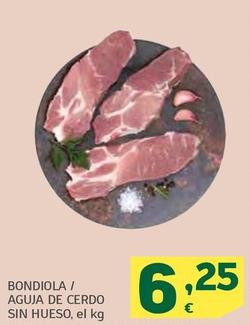 Oferta de Bondiola/Aguja De Cerdo Sin Hueso por 6,25€ en HiperDino