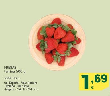 Oferta de Fresas Tarrina por 1,59€ en HiperDino