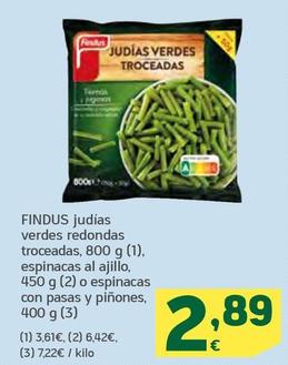 Oferta de Findus - Judias Verdes Redondas Troceadas por 2,89€ en HiperDino