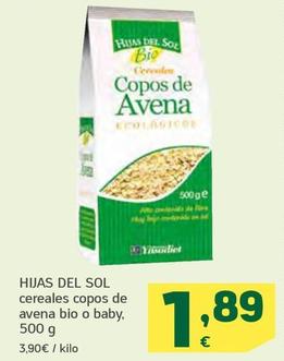 Oferta de Hijas Del Sol - Cereales Copos De Avena Bio O Baby por 1,89€ en HiperDino