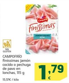 Oferta de Finissimas - Jamón Cocido O Pechuga De Pavo En Lonchas por 1,79€ en HiperDino