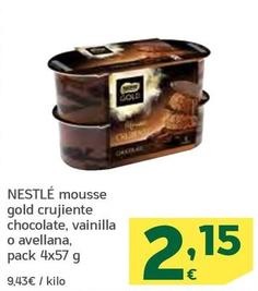 Oferta de Nestlé - Mousse Gold Crujiente Chocolate, Vainilla O Avellana por 2,15€ en HiperDino