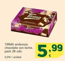 Oferta de Tirma - Ambrosia Chocolate Con Leche por 5,99€ en HiperDino