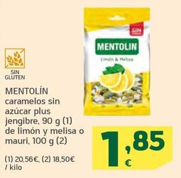 Oferta de Mentolin - Caramelos Sin Azúcar Jengibre por 1,85€ en HiperDino